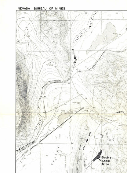 Historic Mine Map - Nevada Lake Pyramid Calcium Mines - USGS 1966 - 23 x 31.44 - Vintage Wall Art