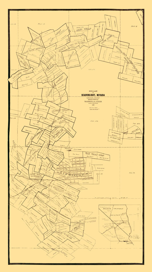 Historic City Map - Searchlight Nevada - Cook 1906 - 23 x 41.09 - Vintage Wall Art