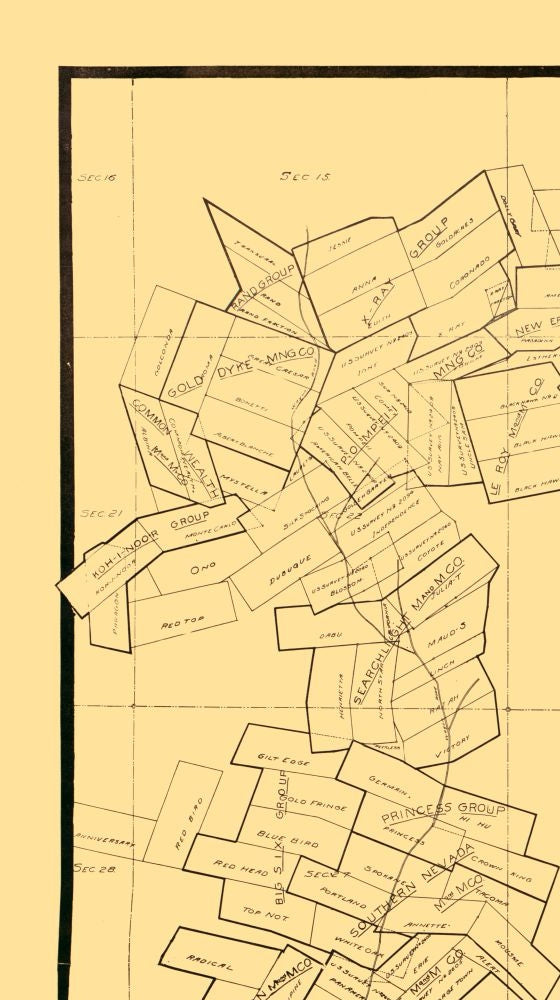 Historic City Map - Searchlight Nevada - Cook 1906 - 23 x 41.09 - Vintage Wall Art