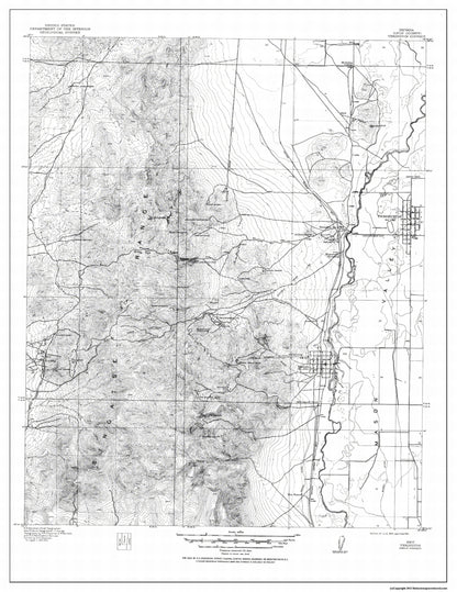 Topographical Map - Yerington District Nevada - USGS 1915 - 23 x 29.77 - Vintage Wall Art