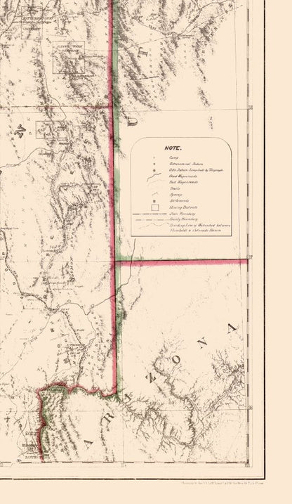 Historic State Map - Nevada - Wheeler 1869 - 23 x 39.67 - Vintage Wall Art