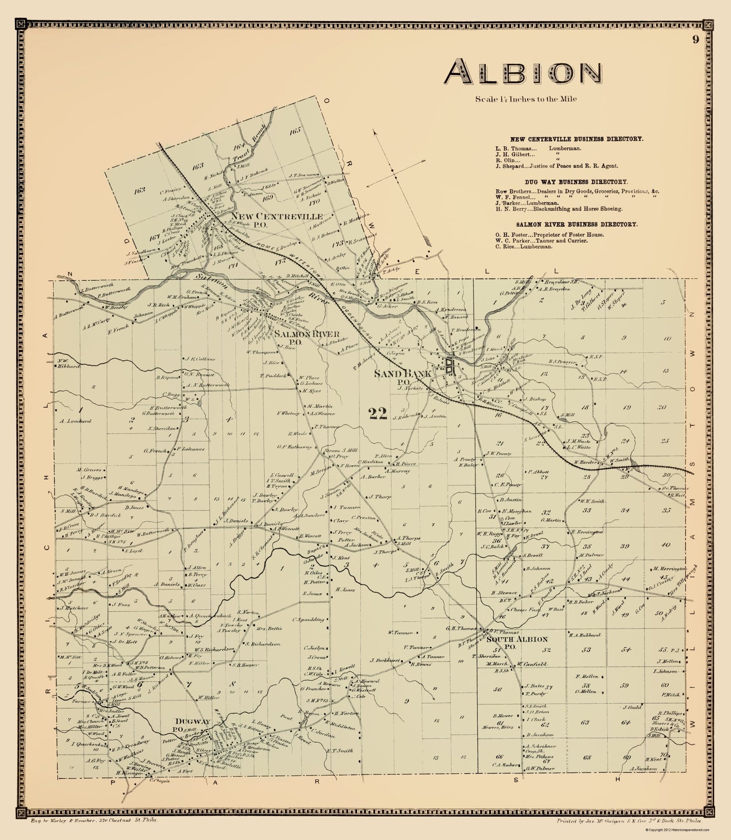 Historic City Map - Albion New York  - Stone 1867 - 23 x 26.43 - Vintage Wall Art