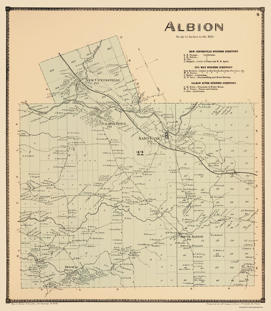 Historic City Map - Albion New York  - Stone 1867 - 23 x 26.43 - Vintage Wall Art