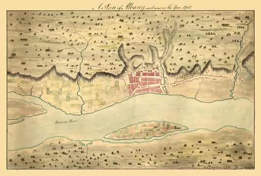 Historic City Map - Albany New York - 1758 - 34.14 x 23 - Vintage Wall Art