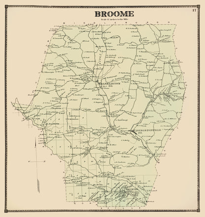 Historic City Map - Broome New York  - Beers 1866 - 23 x 24.44 - Vintage Wall Art