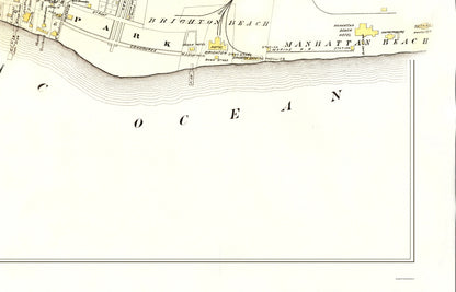 Historic City Map - Coney Island New York - Edsall 1880 - 35.88 x 23 - Vintage Wall Art
