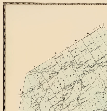 Historic City Map - Conesville New York - Stone 1866 - 23 x 23.79 - Vintage Wall Art