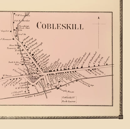 Historic City Map - Cobleskill Bannerville New York - Beers 1866 - 23 x 23.29 - Vintage Wall Art
