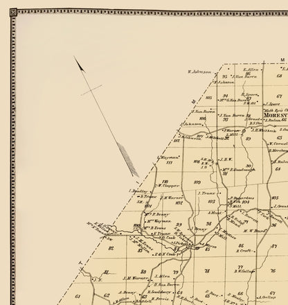 Historic City Map - Jefferson New York - Stone 1866 - 23 x 24.31 - Vintage Wall Art