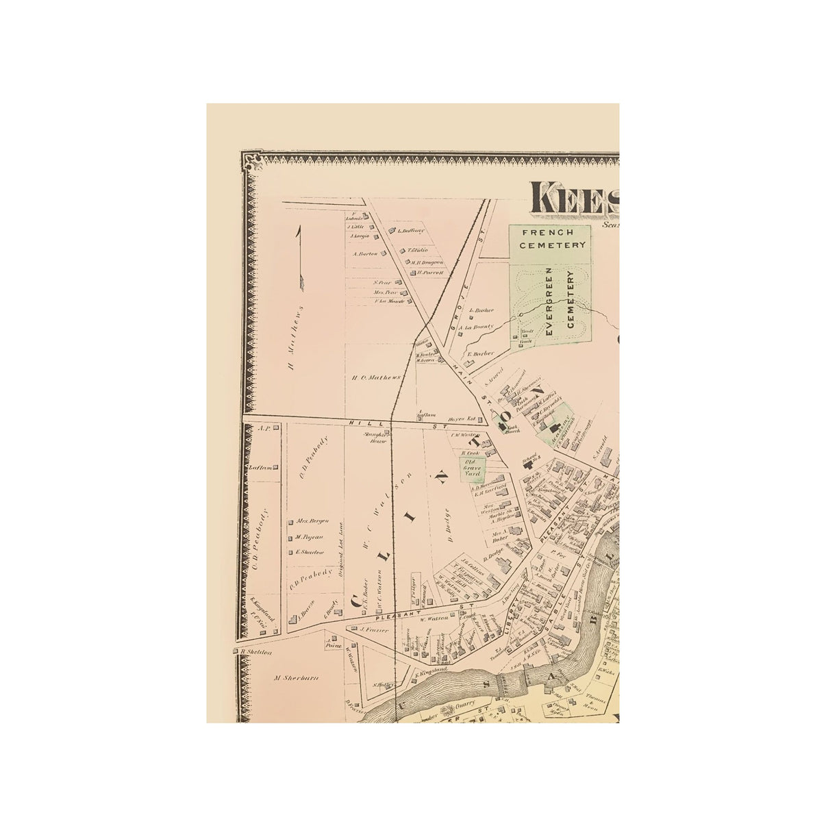 Historic City Map Keeseville Clintonville New York Beers 1869 23 Maps of the Past