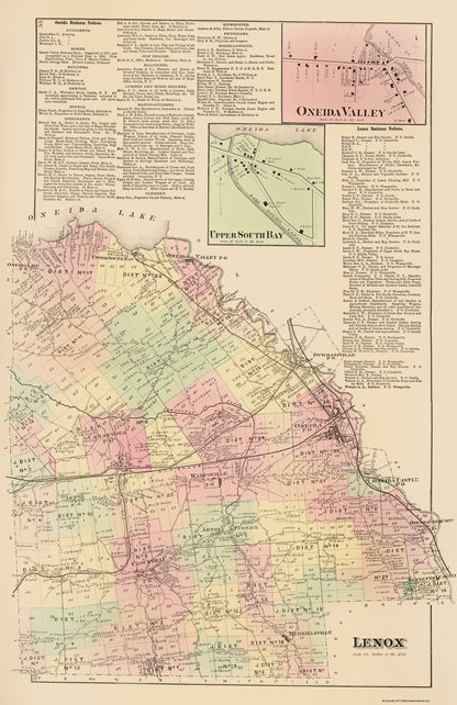 Historic City Map - Lenox New York - Whitman 1875 - 23 x 35.49 - Vintage Wall Art