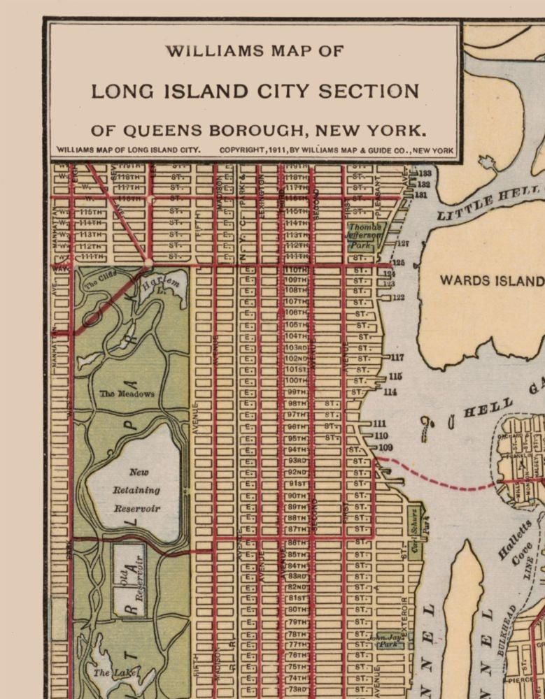 Historic City Map - Long Island New York - Williams 1911 - 23 x 29.51 - Vintage Wall Art