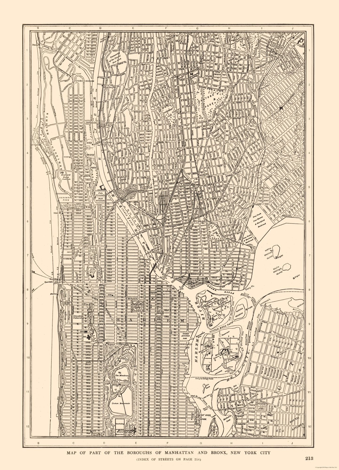 Historic City Map - Manhattan Bronx - New York - Reynold 1921 - 23 x 31.89 - Vintage Wall Art