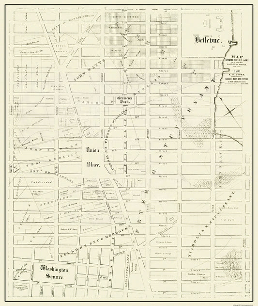 Historic City Map - New York Old Farms New York - Cooke 1831 - 23 x 27.25 - Vintage Wall Art