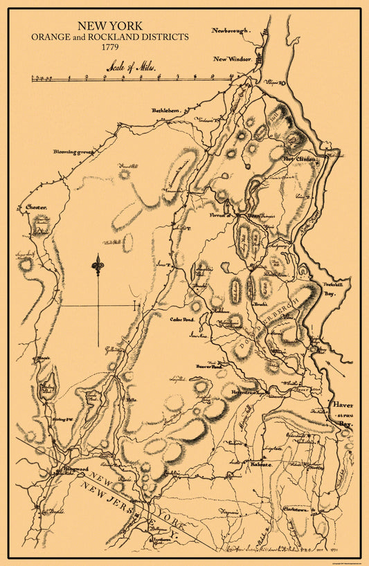 Historic County Map - Orange Rockland County New York - Burr 1779 - 23 x 35.31 - Vintage Wall Art