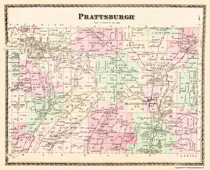 Historic City Map - Prattsburgh New York - Beers 1873 - 23 x 28.36 - Vintage Wall Art