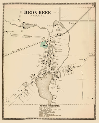 Historic City Map - Red Creek New York - Century 1904 - 23 x 28.53 - Vintage Wall Art