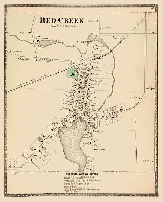 Historic City Map - Red Creek New York - Century 1904 - 23 x 28.53 - Vintage Wall Art