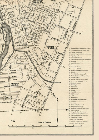 Historic City Map - Rochester New York - Allis 1872 - 23 x 32.66 - Vintage Wall Art