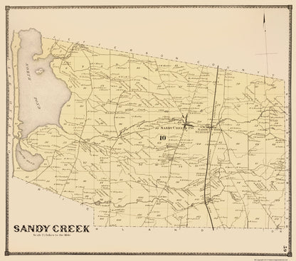 Historic City Map - Sandy Creek New York - Stone 1866 - 23 x 26.04 - Vintage Wall Art