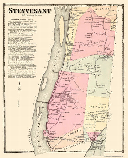 Historic City Map - Stuyvesant New York - Beers 1873 - 23 x 28.51 - Vintage Wall Art