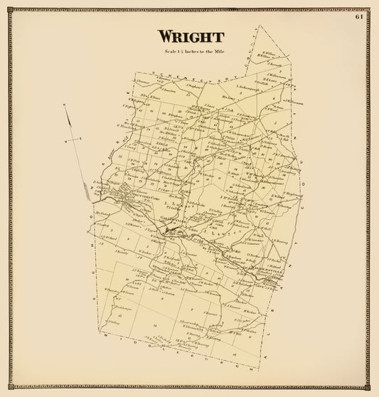 Historic City Map - Wright New York - Stone 1866 - 23 x 24.06 - Vintage Wall Art