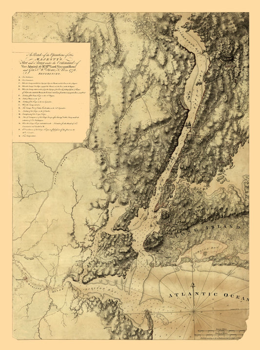 Historic State Map - New York - Howe 1776 - 23 x 30.96 - Vintage Wall Art