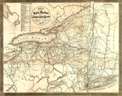 Railroad Map - New York Railroads - Richmond 1870 - 29.11 x 23 - Vintage Wall Art