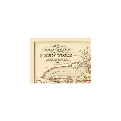 Railroad Map - New York Railroads - Seymour 1857 - 30.17 x 23 - Vintage Wall Art