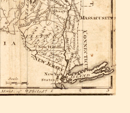 Historic State Map - New York - 1795 - 26.25 x 23 - Vintage Wall Art