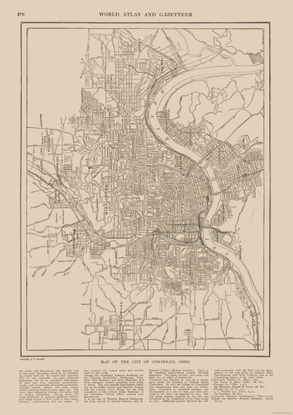 Historic City Map - Cincinnati Ohio - Reynold 1921 - 23 x 32.51 - Vintage Wall Art