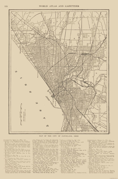 Historic City Map - Cleveland Ohio - Reynold 1921 - 23 x 34.79 - Vintage Wall Art