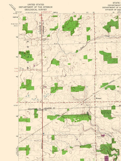 Topographical Map - Fayette Ohio Quad - USGS 1960 - 23 x 30.42 - Vintage Wall Art