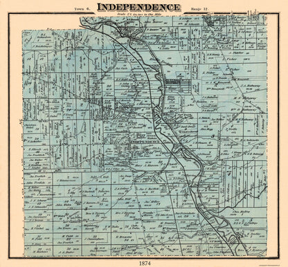 Historic City Map - Independence Ohio - Titus 1874 - 24.81 x 23 - Vintage Wall Art