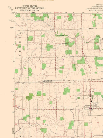 Topographical Map - Lyons Ohio Quad - USGS 1960 - 23 x 30.78 - Vintage Wall Art