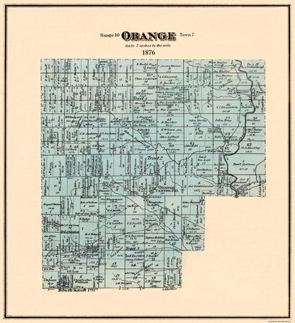 Historic City Map - Orange Ohio - Titus 1876 - 23 x 25.25 - Vintage Wall Art