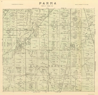 Historic City Map - Parma Ohio - Stranahan 1903 - 23 x 27.09 - Vintage Wall Art