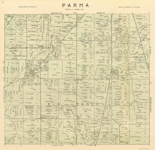 Historic City Map - Parma Ohio - Stranahan 1903 - 23 x 27.09 - Vintage Wall Art