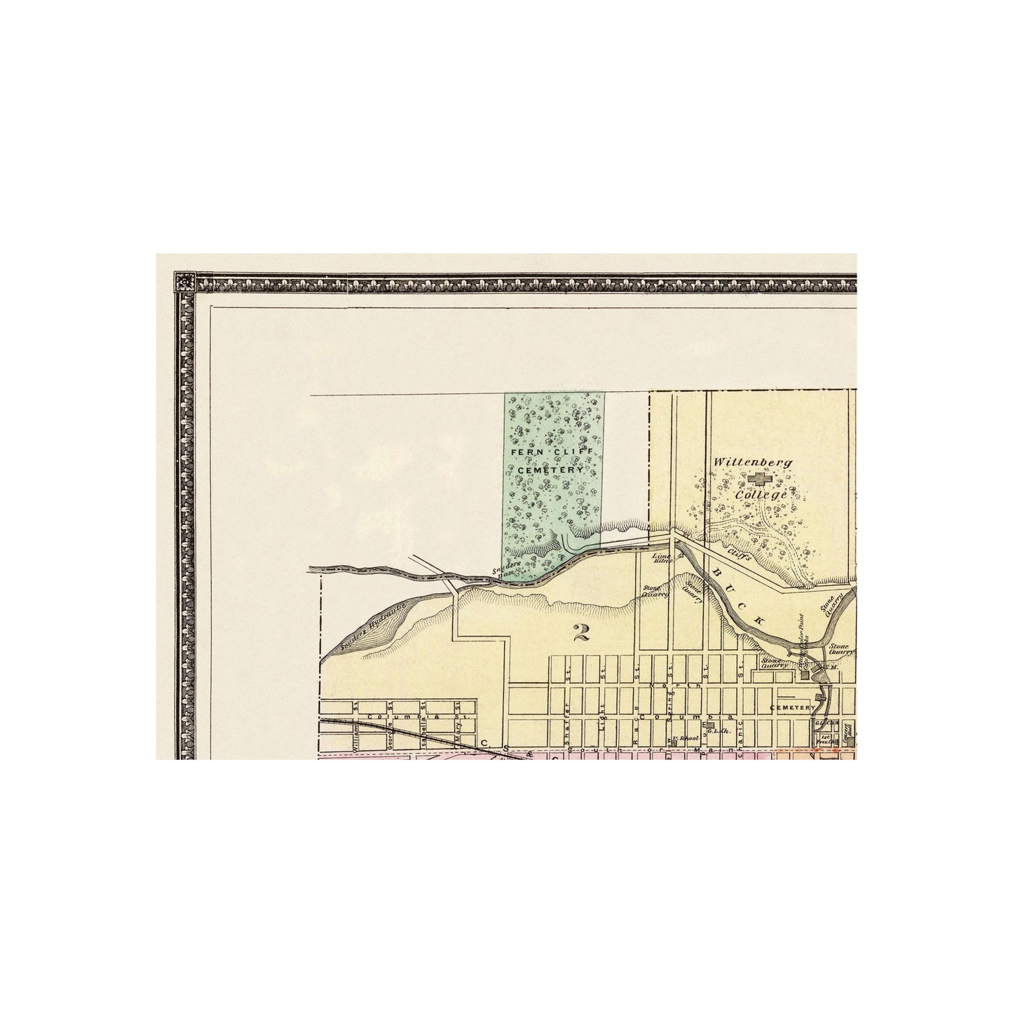 Historic City Map - Springfield Ohio - Moler 1872 - 31.81 x 23 - Vinta ...