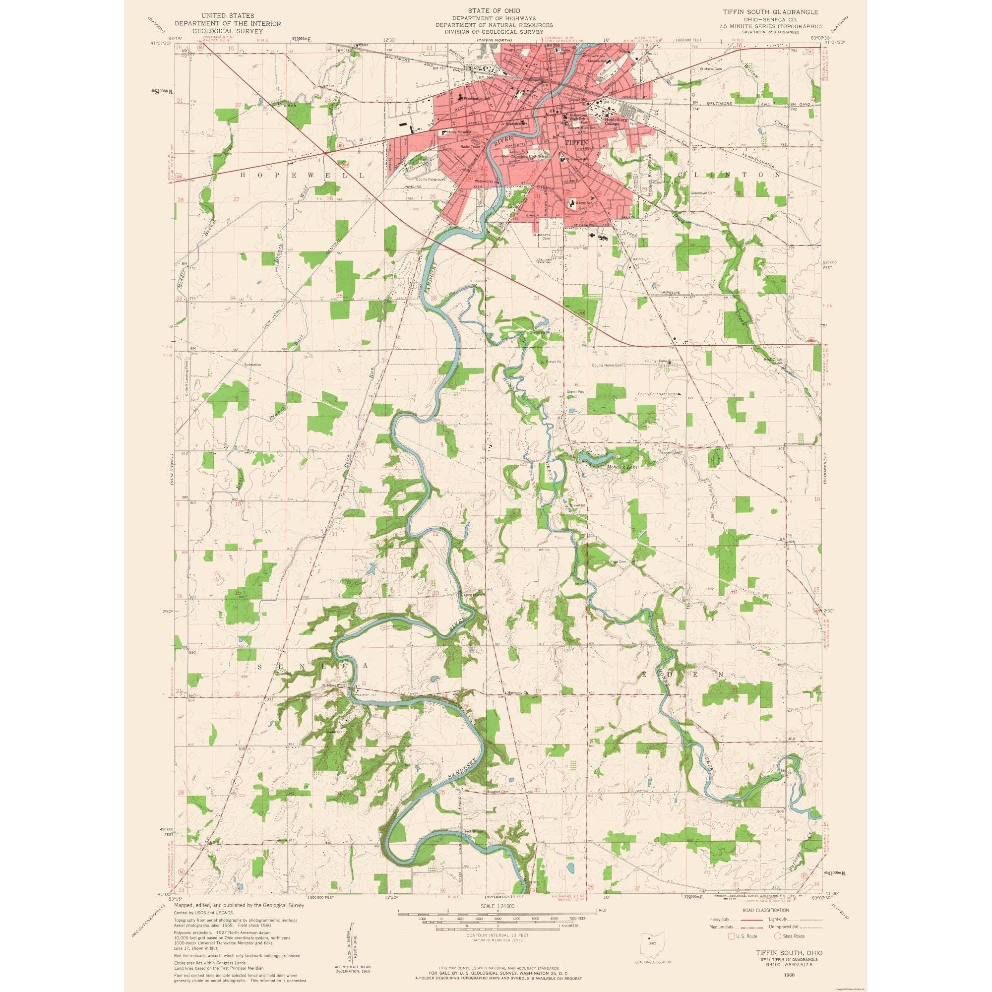 Tiffen Map.pdf Topographical Map - South Tiffin Ohio Quad - USGS 1960 - 23 x 30.69 ...
