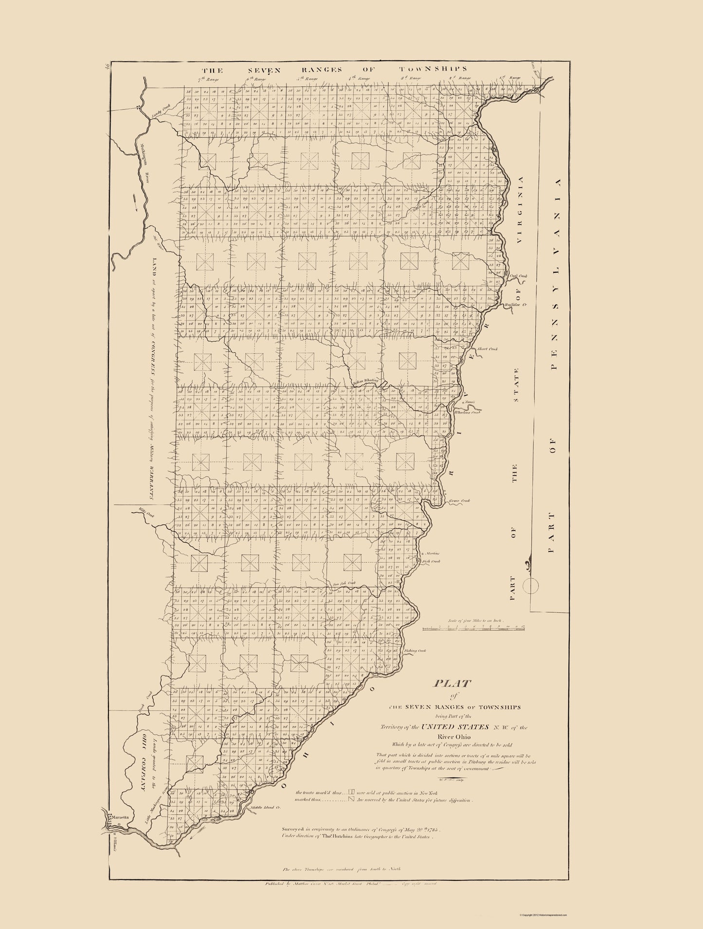 Historic State Map - Ohio Territory - Hutchins 1814 - 23 x 30.41 - Vintage Wall Art