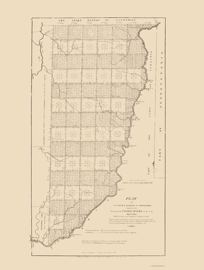 Historic State Map - Ohio Territory - Hutchins 1814 - 23 x 30.41 - Vintage Wall Art