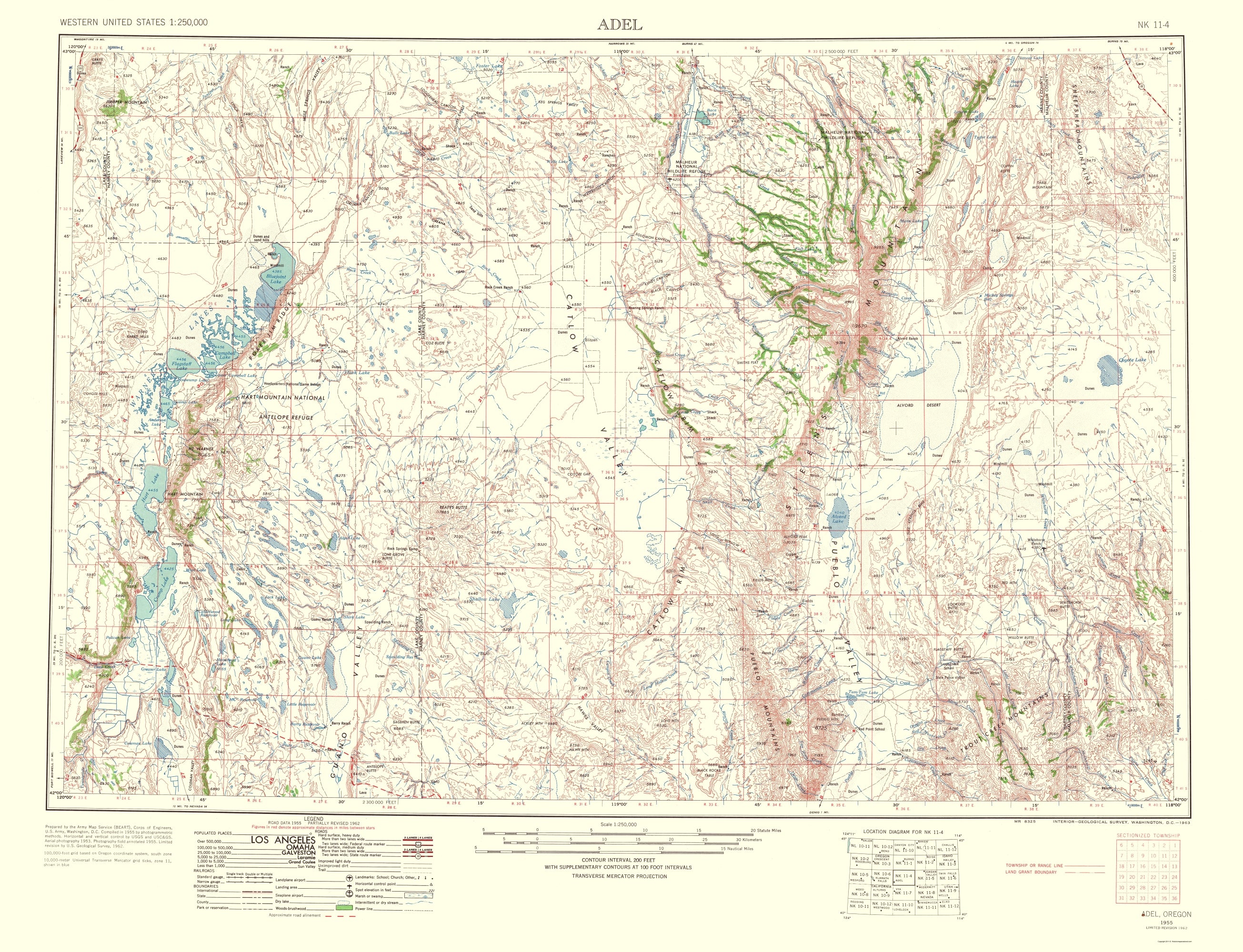 Topographical Map - Adel Oregon Quad - USGS 1963 - 23 x 30.02 - Vintag ...