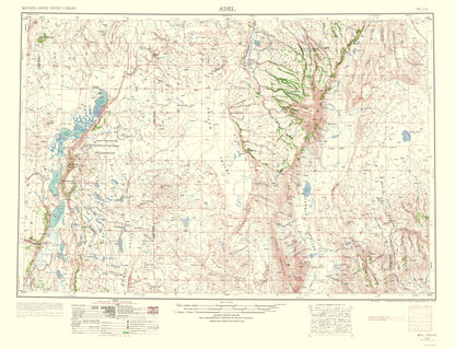 Topographical Map - Adel Oregon Quad - USGS 1963 - 23 x 30.02 - Vintage Wall Art