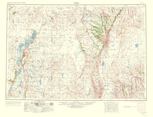 Topographical Map - Adel Oregon Quad - USGS 1963 - 23 x 30.02 - Vintage Wall Art