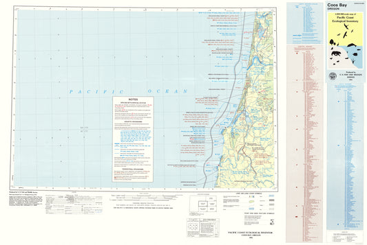 Topographical Map - Coos Bay Oregon Sheet - USGS 1981 - 23 x 34.37 - Vintage Wall Art