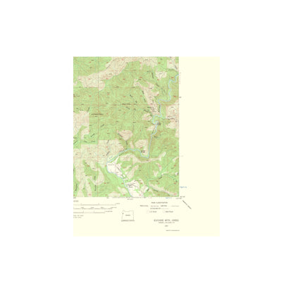 Topographical Map - Euchre Mountain Oregon Quad - USGS 1963 - 23 x 28.21 - Vintage Wall Art