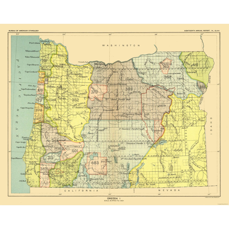 Oregon Historical City Map Prints | Vintage City Maps – Maps of the Past