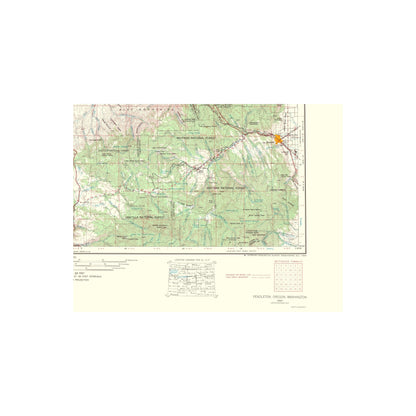 Pendleton Range Map Topographical Map - Pendleton Oregon Washington Quad - USGS 1964 - 23 ...