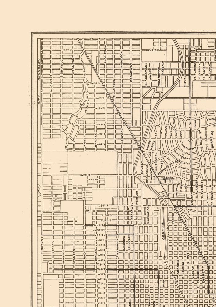 Historic City Map - Portland Oregon - Reynold 1921 - 23 x 32.67 - Vintage Wall Art